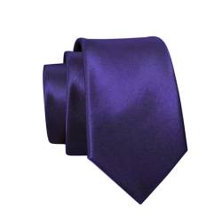 Massi Morino Krawatte lila schmal für Herren - 6 cm - Tie Schlips uni einfarbig I Slim Fit Kravatte flieder von Massi Morino