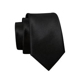 Massi Morino Krawatte schwarz schmal für Herren - 6 cm - Tie Schlips uni einfarbig I Trauer Kravatte für Beerdigung von Massi Morino