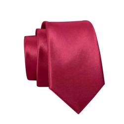 Massi Morino Krawatte weinrot schmal für Herren - 6 cm - Tie Schlips uni einfarbig I Slim Fit Kravatte bordeaux rot von Massi Morino