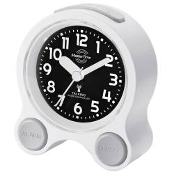 Master Time MTC-71030-12W Deutsch Sprechender Funk-Wecker Weiß/Schwarz von Master Time