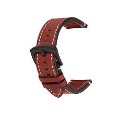 MasterUnion Uhrenarmband, Vintage-Uhrenarmband aus echtem Leder, Rindsleder, 18-24 mm, Uhrenzubehör, Gürtel, Rot, 18mm von MasterUnion