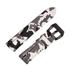 Uhrenarmband, Camouflage-Gu mmiband, 20-26 mm, wasserdichtes Armband, Uhrenarmband, weiß schwarz, 24mm von MasterUnion