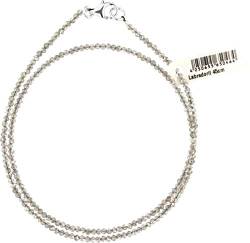 Labradorit Kette 45cm ca. 1-2mm facettiert 925 Silber Verschluß Punziert Perlenzentrum Stelyna von Masteract