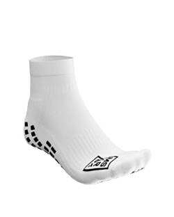 Mastersox Grip Socken Fußball - Komfortable Stoppersocken - Premium Fußballsocken mit maximalem Grip - Extra rutschfeste Socken für stabilen Halt - Fußball Socken (Short, 1er, Weiß, M) von Mastersox