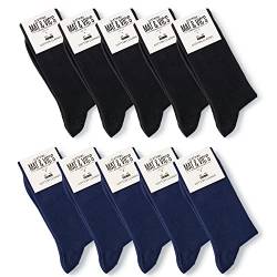 10 Paar Socken von Mat & Vic's für Sie und Ihn - Cotton classic bequem ohne drückende Naht - angenehmer Komfort-Bund - OEKO-TEX Standard 100 (35-38, Business Colors) 35-38 von Mat and Vic's