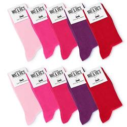 10 Paar Socken von Mat & Vic's für Sie und Ihn - Cotton classic bequem ohne drückende Naht - angenehmer Komfort-Bund - OEKO-TEX Standard 100 (47-50, Berry Colors) 47-50 von Mat and Vic's