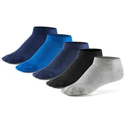 5 Paar Sneaker Socken von Mat & Vic's für Sie und Ihn | Cotton classic (39-42, Jeans - blau, grau, schwarz) | 35 36 37 38 39 40 41 42 43 44 45 46 47 48 49 50 von Mat and Vic's