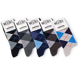 5 Paar Socken von Mat & Vic's für Sie und Ihn - Cotton classic Socks, gekämmte Baumwolle, ohne drückende Naht, Komfortbund, OEKO-TEX Standard 100, Jeans Mix 1, 47-50 von Mat and Vic's
