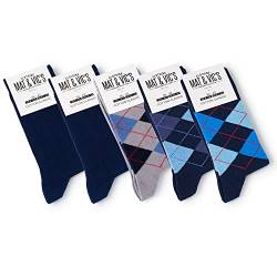 5 Paar Socken von Mat & Vic's für Sie und Ihn - Cotton classic Socks, gekämmte Baumwolle, ohne drückende Naht, Komfortbund, OEKO-TEX Standard 100, Navy Mix 1, 35-38 von Mat and Vic's