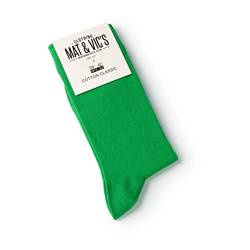 Mat & Vic's Socken Herren Herrensocken, Cotton classic Crew Socks, Fun Grün - Grüne Socken, Baumwolle gekämmt, ohne drückende Naht, Komfortbund, Größe 39-42, 5 Paar von Mat and Vic's