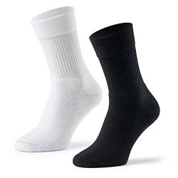 Mat & Vic's Thermosocken Dicke Warme Socken Herren Wintersocken, Cotton classic Thermo Work Socks, weiß schwarz - ohne drückende Naht, Arbeitssocken, OEKO-TEX Standard 100, Größe 47-50, 6 Paar von Mat and Vic's