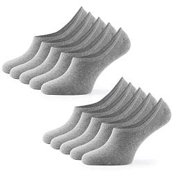 Mat & Vic's Unsichtbare Sneaker Socken Herren & Damen 10 Paar Großes Premium Silikonpad gegen Verrutschen (grau, 35-38) von Mat and Vic's