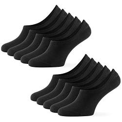 Mat & Vic's Unsichtbare Sneaker Socken Herren & Damen 10 Paar Großes Premium Silikonpad gegen Verrutschen (schwarz, 35-38) von Mat and Vic's