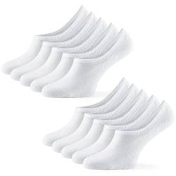 Mat & Vic's Unsichtbare Sneaker Socken Herren & Damen 10 Paar Großes Premium Silikonpad gegen Verrutschen (weiß, 35-38) von Mat and Vic's