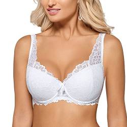 Mat 053/22 Carmela Bügel-BH Damen Elegant Märchenhaft Regulierbare Träger, Weiß,80H von Mat