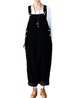 MatchLife Damen Retro Latzhose Herbst Jumpsuits Lässig Trousers Hose Overalls Style2 Black von MatchLife
