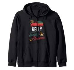 The Kelly Family Weihnachts-Schlafanzug, Geschenk Kapuzenjacke von Matching Christmas Pajamas Family Surname PJ Gifts