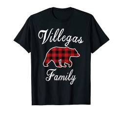 VILLEGAS Family Bear Red Plaid Christmas Pajama Gift T-Shirt von Matching Family Christmas Pajamas Set Gingham PJs