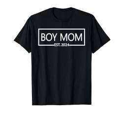 Boy Mom Est. 2024 Ankündigung zum Muttertag Geschlecht enthüllen T-Shirt von Matching Pregnancy Announcement 2024 Family Gifts