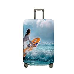 Kofferschutzhülle 3D-SurferElastisch Kofferhülle, Mateju 18-32 Zoll Gepäck Cover Reisekoffer Hülle Trolley Case Schutzhülle Luggage Cover Waschbare Staubdichte Kofferbezug (Frau,M) von Mateju