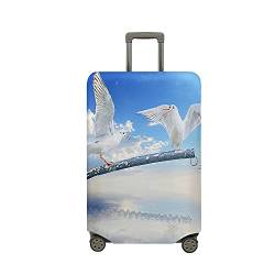 Kofferschutzhülle Elastisch Kofferhülle, Mateju 3D-Möwe Gepäck Cover Reisekoffer Hülle Trolley Case Schutzhülle Luggage Cover Waschbare Staubdichte Kofferbezug (Stil c,L) von Mateju