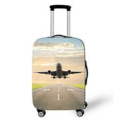 Mateju 3D Flugzeuge Kofferschutzhülle Elastisch Kofferhülle 18-32 Zoll, Gepäck Cover Reisekoffer Hülle Trolley Case Schutzhülle Luggage Cover Waschbare Staubdichte Kofferbezug (grün,L) von Mateju