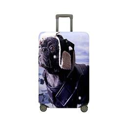 Mateju 3D Pug Suitcase Cover 18-32 Inch, Luggage Covers Protectors, Trolley Case Protective Cover Washable Anti-Scratch Elastic Travel Suitcase Protector (Abenteuer Mops,L) von Mateju