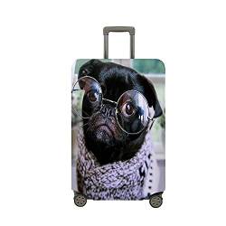 Mateju 3D Pug Suitcase Cover 18-32 Inch, Luggage Covers Protectors, Trolley Case Protective Cover Washable Anti-Scratch Elastic Travel Suitcase Protector (Doktorand Mops,L) von Mateju
