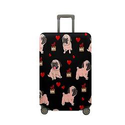 Mateju 3D Pug Suitcase Cover 18-32 Inch, Luggage Covers Protectors, Trolley Case Protective Cover Washable Anti-Scratch Elastic Travel Suitcase Protector (Liebe Mops,M) von Mateju