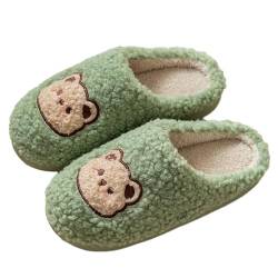 Mateju Damen Herren Hausschuhe Winter Kuschelige Warm Unisex Pantoffeln Weicher Plüschfutter Drinnen Draußen Zuhause Slipper mit Rutschfester Gummisohle von Mateju