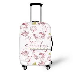 Mateju Elastisch Kofferschutzhülle Kofferhülle 18-32 Zoll, 3D Weihnachten Gepäck Cover Reisekoffer Hülle Trolley Case Staubdichte Schutzhülle Luggage Cover (Weiße Weihnachten,XL) von Mateju