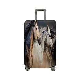 Mateju Kofferschutzhülle 18-32 Zoll Elastisch Kofferhülle, 3D Pferd Geste Cover Reisekoffer Hülle Trolley Case Schutzhülle Luggage Cover Waschbare Staubdichte Kofferbezug (Weiß,XL) von Mateju