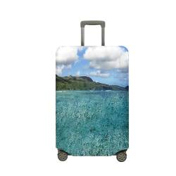 Mateju Kofferschutzhülle 18-32 Zoll Elastisch Kofferhülle, 3D Reisen Cover Reisekoffer Hülle Trolley Case Schutzhülle Luggage Cover Waschbare Staubdichte Kofferbezug (Wasserfarben,L) von Mateju