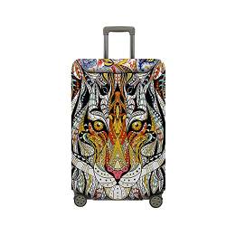 Mateju Kofferschutzhülle 18-32 Zoll Elastisch Kofferhülle, 3D Tiger Cover Reisekoffer Hülle Trolley Case Schutzhülle Luggage Cover Waschbare Staubdichte Kofferbezug (Maske,L) von Mateju