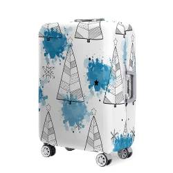 Mateju Kofferschutzhülle Elastisch Kofferhülle, Weihnachtsbaum Gepäck Cover Reisekoffer Hülle Trolley Case Schutzhülle Luggage Cover Waschbare Staubdichte Kofferbezug (Beige Grau,M) von Mateju