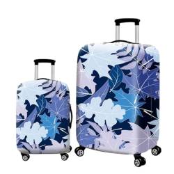 Mateju Kofferschutzhülle Elastisch Kofferhülle 18-32 Zoll, 3D-Druck Gepäck Cover Reisekoffer Hülle Trolley Case Schutzhülle Waschbare Staubdichte Kofferbezug (Blaues Ahornblatt,XL) von Mateju