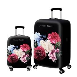 Mateju Kofferschutzhülle Elastisch Kofferhülle 18-32 Zoll, 3D-Druck Gepäck Cover Reisekoffer Hülle Trolley Case Schutzhülle Waschbare Staubdichte Kofferbezug (Rose,L) von Mateju