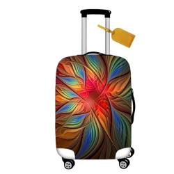 Mateju Kofferschutzhülle Elastisch Kofferhülle 18-32 Zoll, 3D Farbig Gepäck Cover Reisekoffer Hülle Trolley Case Schutzhülle Waschbare Staubdichte Kofferbezug (Blume,XL) von Mateju