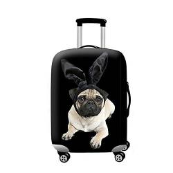 Mateju Kofferschutzhülle Elastisch Kofferhülle 18-32 Zoll, Gepäck Cover Reisekoffer Hülle Trolley Case Schutzhülle Luggage Cover Dauerhaft Staubdichte Kofferbezug (Haarband Hund,XL) von Mateju