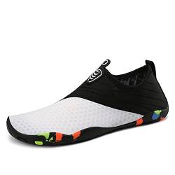 Mateju Unisex Badeschuhe Damen Herren Strandschuhe Sommer Wasserschuhe Aquaschuhe Schnell Trocknend Schwimmschuhe Surfschuhe Leichte rutschfeste Fitnessschuhe Barfußschuhe von Mateju