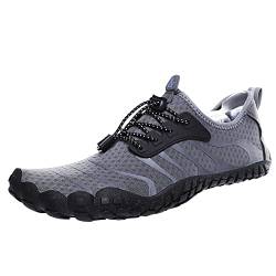 Mateju Unisex Badeschuhe Damen Herren Welligkeit Strandschuhe Sommer Wasserschuhe Aquaschuhe Schnell Trocknend Schwimmschuhe Surfschuhe mit Schnürsenkeln rutschfeste Fitnessschuhe Barfußschuhe von Mateju