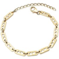 Materia Armband Damen Gold Herzen Plättchen SA-139, Sterlingsilber, vergoldet von Materia