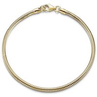 Materia Armband Damen Schlangenkette Gold 3mm SA-143, Sterlingsilber, vergoldet von Materia