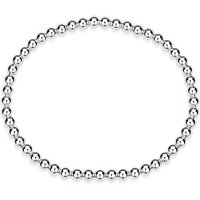 Materia Armband Damen Silber Kugelarmband elastisch SA-129, 925 Sterling Silber von Materia