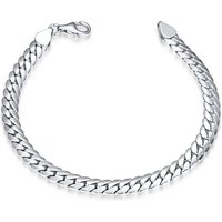 Materia Armband Herren Silber Panzerarmband 6mm SA-125, 925 Sterling Silber, rhodiniert von Materia