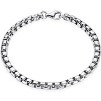 Materia Armband Herren Silber Venezianerkette massiv SA-92, 925 Sterling Silber, rhodiniert von Materia