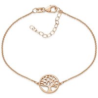 Materia Armkette Damen Lebensbaum Rosegold 16-19,5cm SA-146, Sterlingsilber, rosevergoldet von Materia