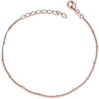 Materia Armkette Damen Rosegold Kugelkette 17-20cm SA-80, Sterlingsilber, rosevergoldet von Materia