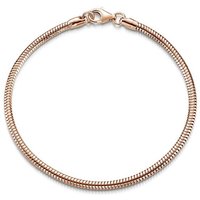 Materia Armkette Damen Rosegold Schlangen Armband 3mm SA-144, Sterlingsilber, rosevergoldet von Materia