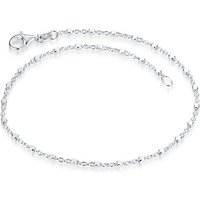 Materia Armkette Damen Silber Würfelkette filigran 17-22cm SA-119, 925 Sterling Silber von Materia